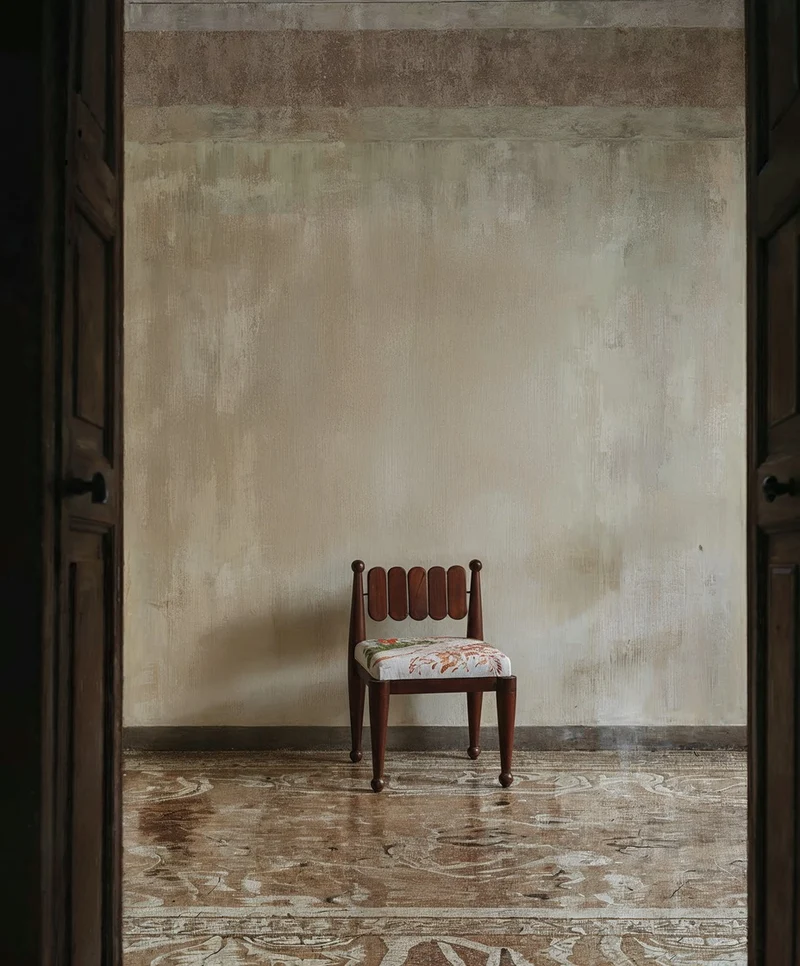 SIMORGH II – Solid Walnut with Hand-Embroidered Upholstery