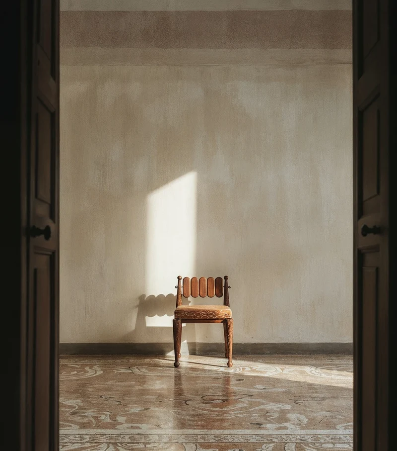 SIMORGH I – Carved Walnut with Pierre Frey Upholstery