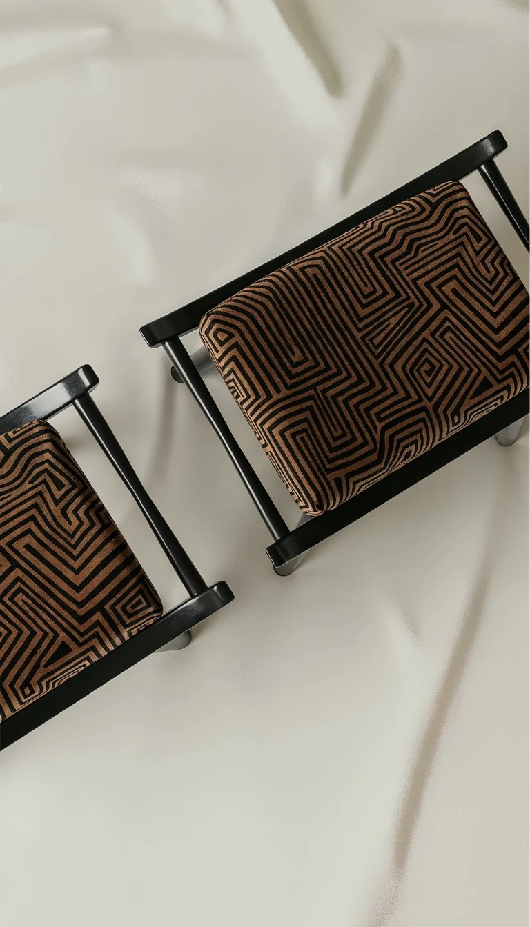 Pantera Chair Stool in Wood and DEDAR Fabric