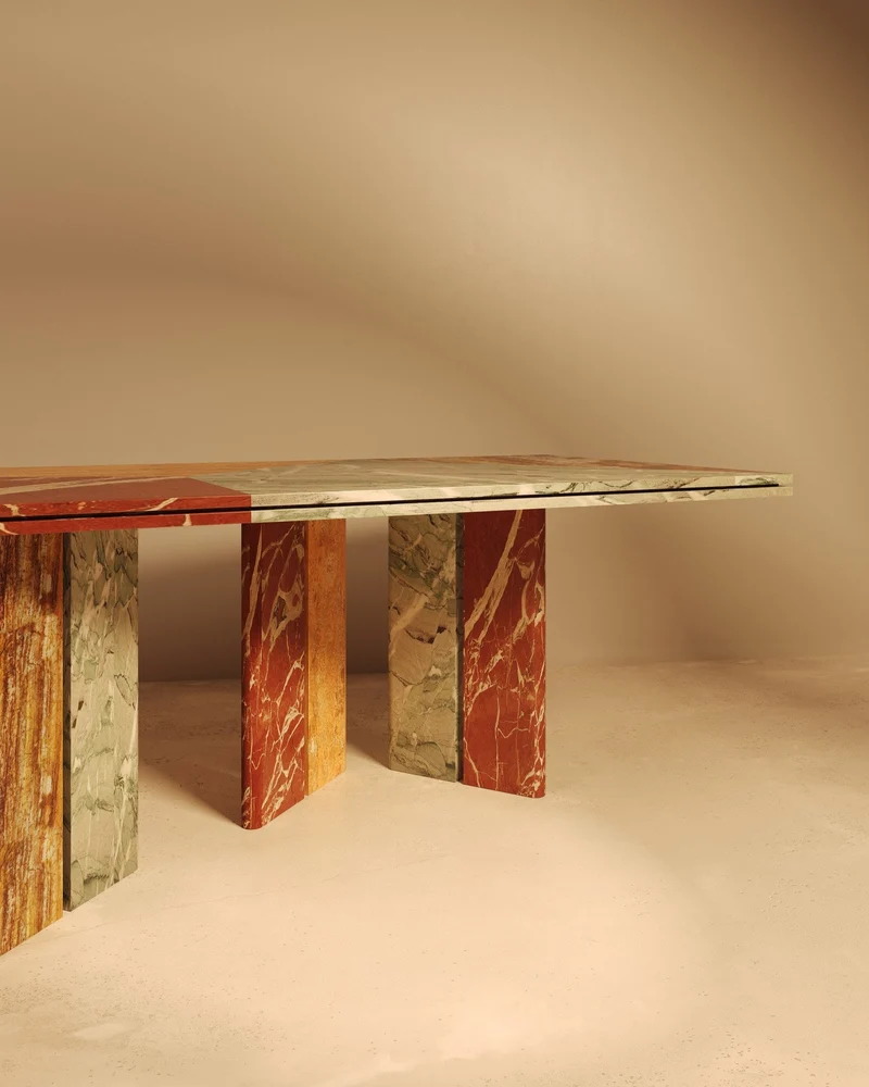 SARZAMIN – Marble, Onyx & Travertine Sculptural Dining Table