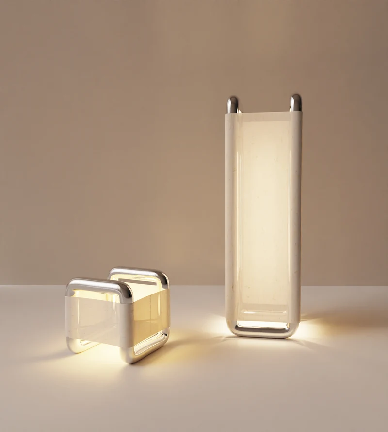 “Xoria” Floor Lamp | Stainless Steel Linen