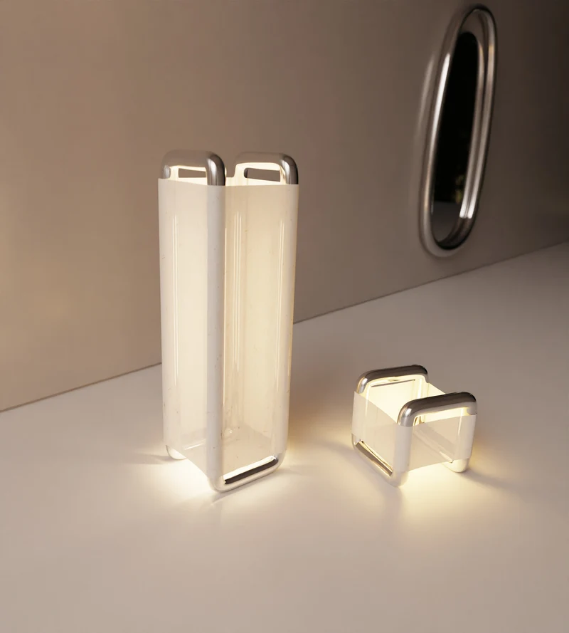 “Xoria” Floor Lamp | Stainless Steel Linen