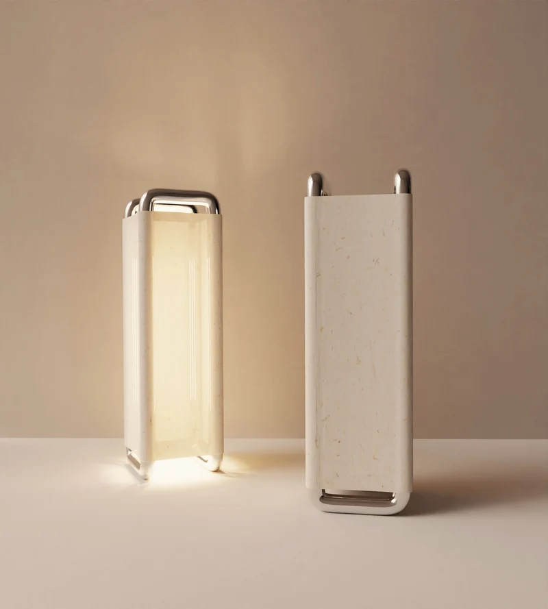 “Xoria” Floor Lamp | Stainless Steel Linen