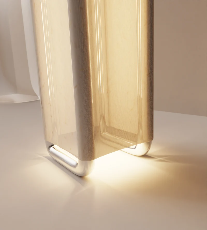 “Xoria” Floor Lamp | Stainless Steel Linen
