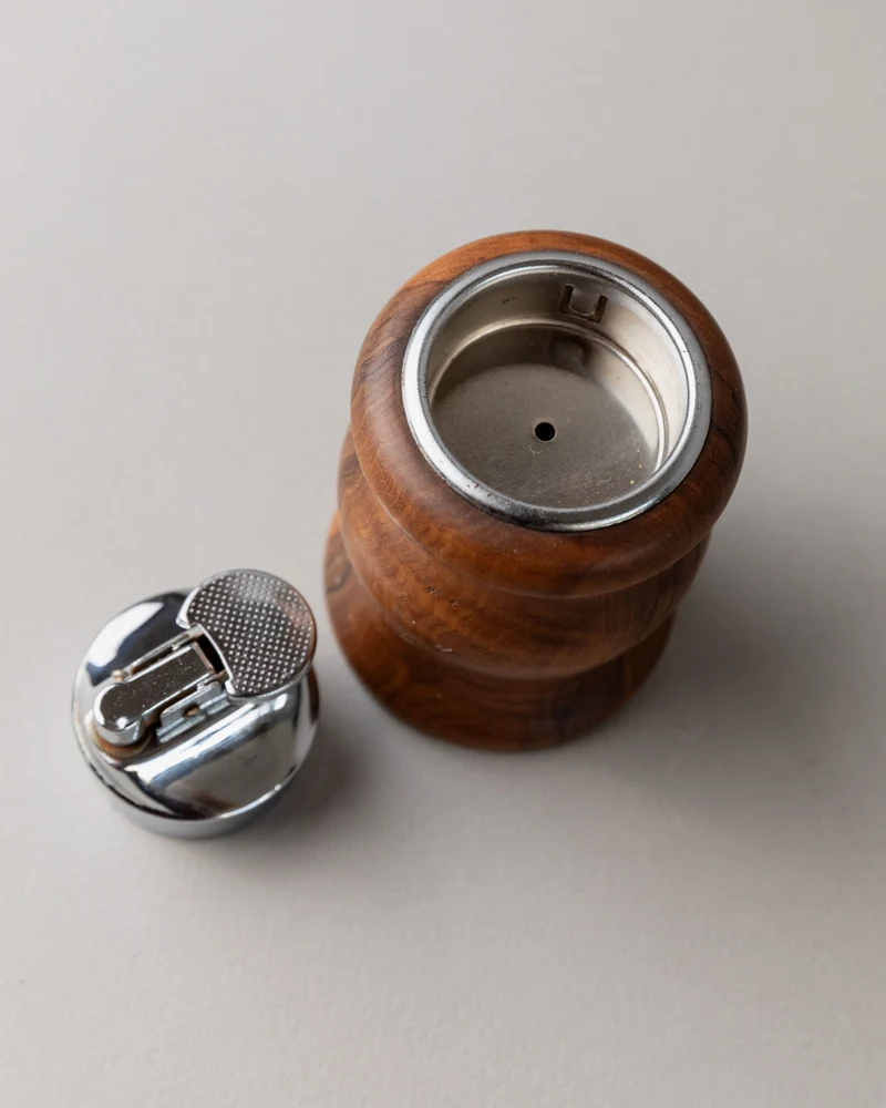 Curved Wooden Table Lighter, Italy 1960s