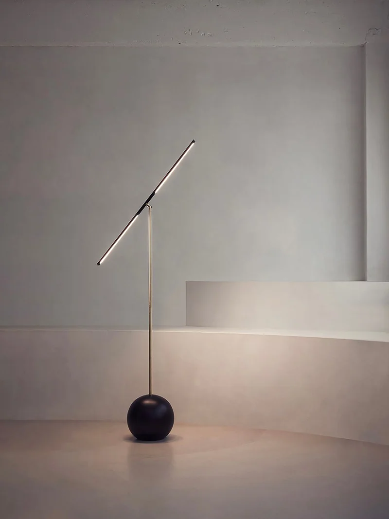 'T- Lamp' Brass Floor Lamp