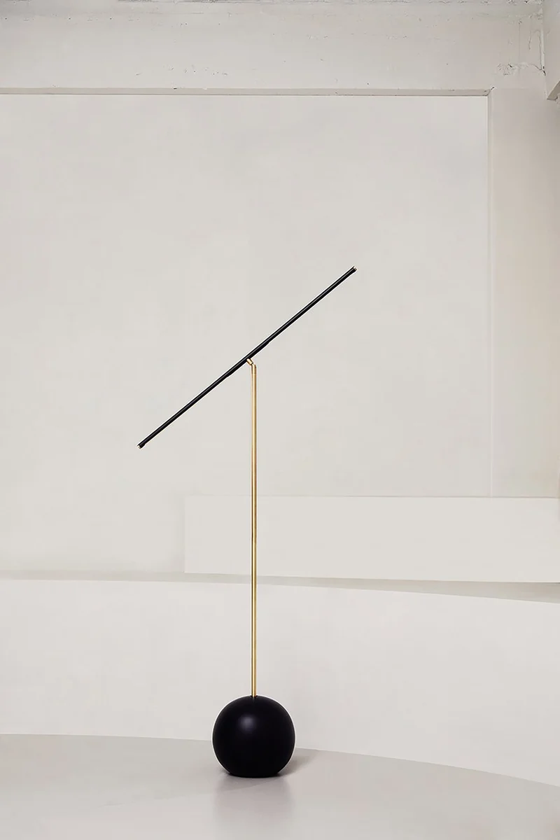 'T- Lamp' Brass Floor Lamp