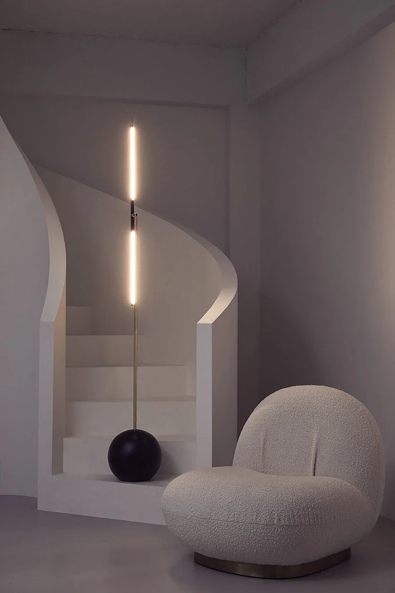'T- Lamp' Brass Floor Lamp