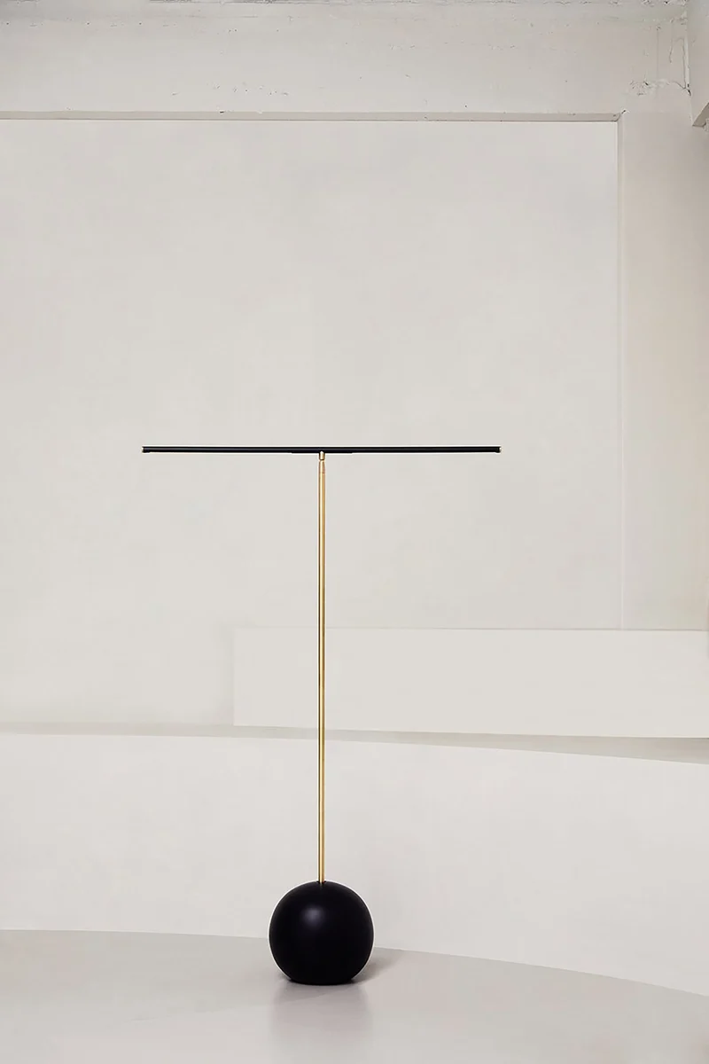 'T- Lamp' Brass Floor Lamp