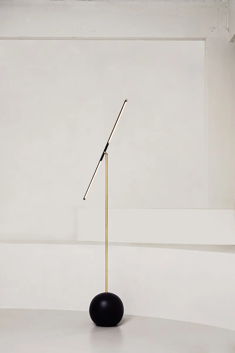 'T- Lamp' Brass Floor Lamp