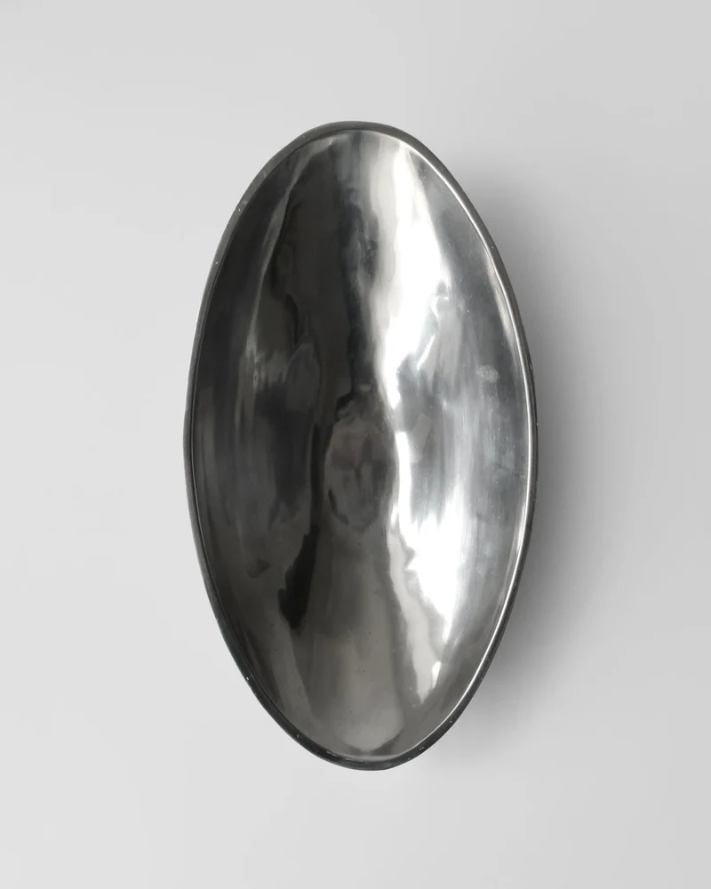 Polished Aluminum Contemporary Large Deep Bowl