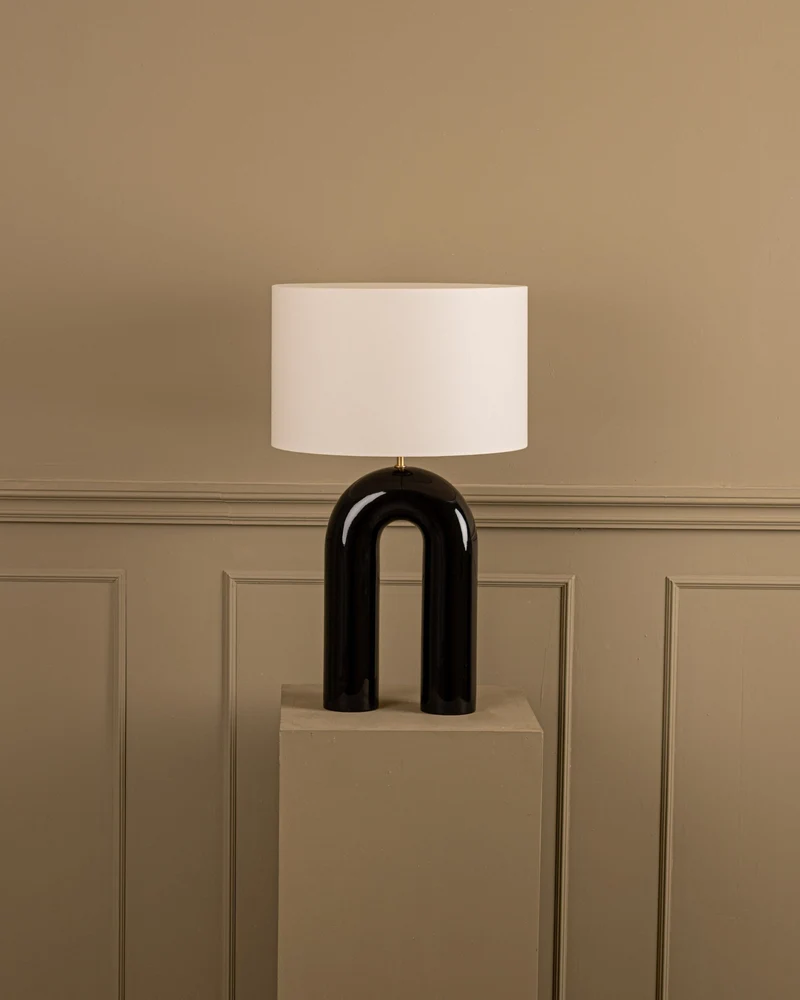 'Arko' Table Lamp in Black Ceramic