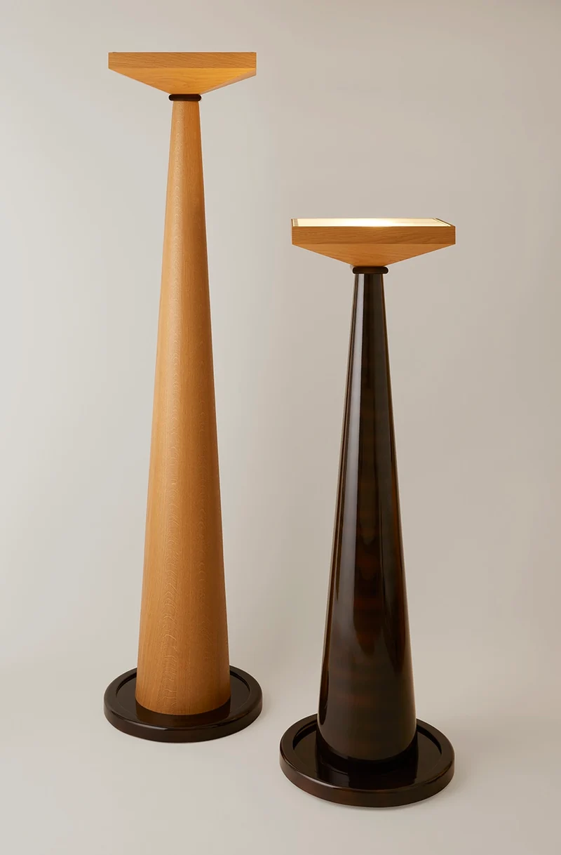 Le Grand Fontainebleau Floor Lamp in Glass and Oak