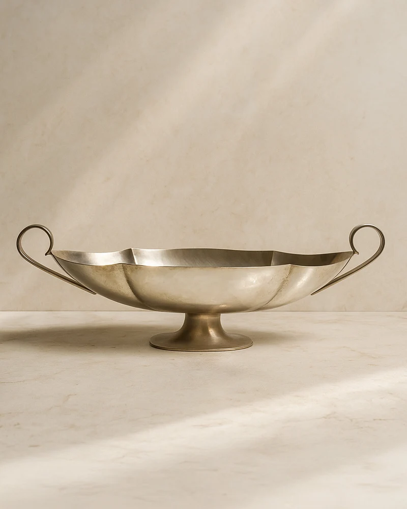 Italian silver plated serving bowl with handles - 1950s
