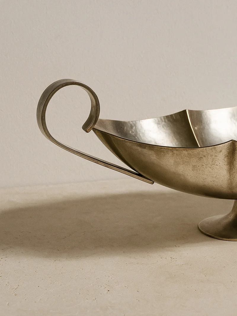 Italian silver plated serving bowl with handles - 1950s