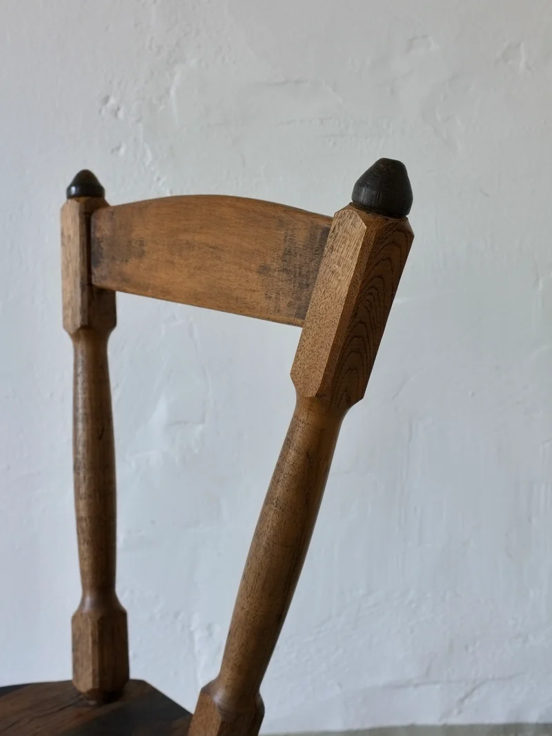 4 Brutalist Sculptural Tripod Dining Chairs | 1970s
