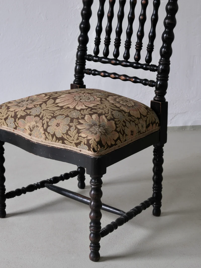 Oak Bobbin Chair, France, 1850s