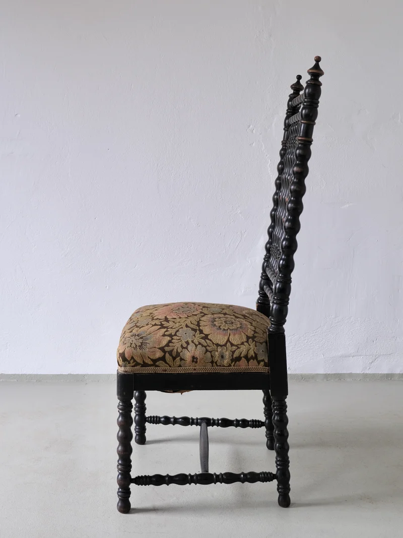 Oak Bobbin Chair, France, 1850s