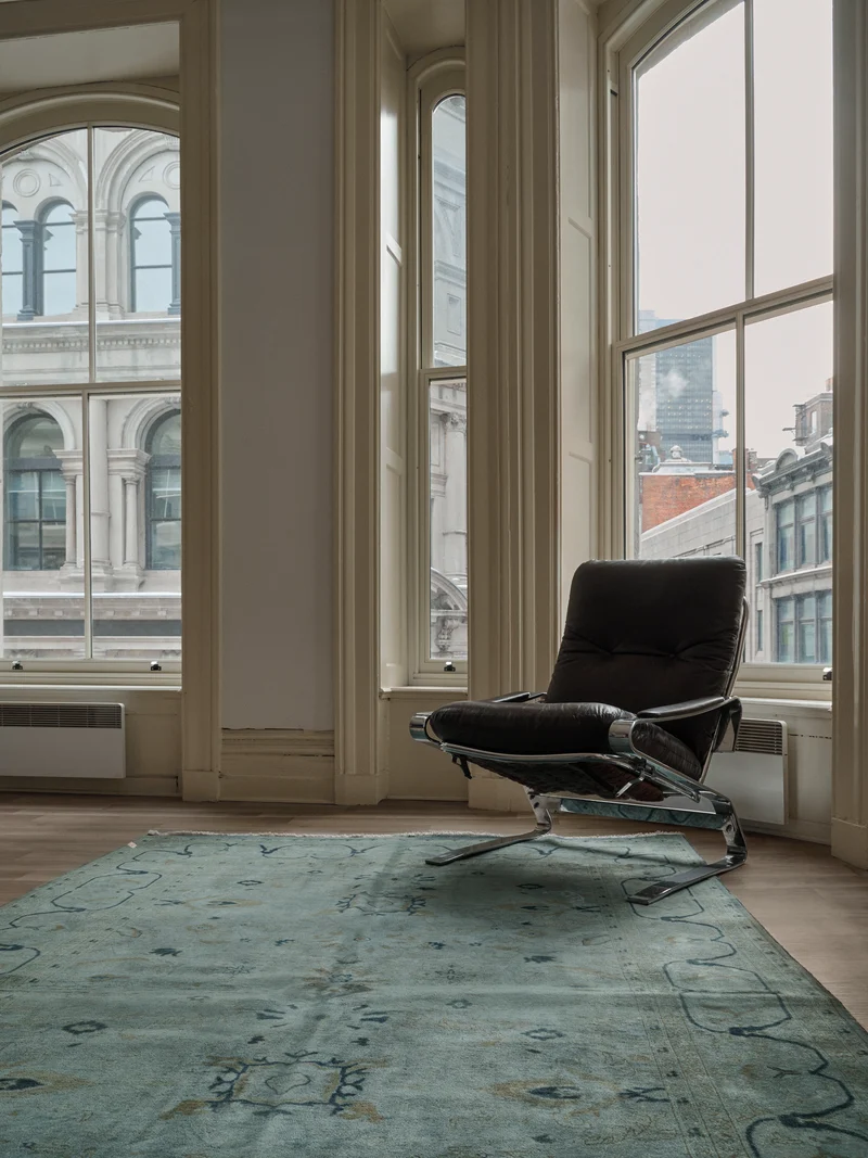Overdyed Rug in Indigo 183 x 274 cm