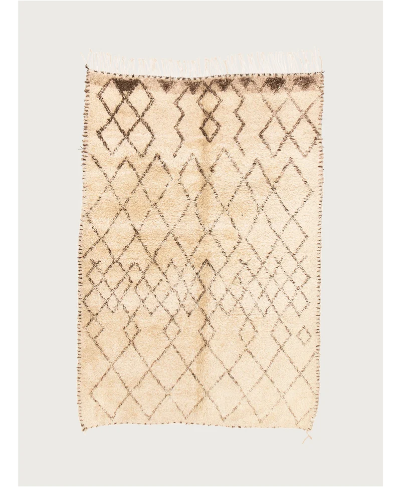 Moroccan Berber Rug in Ivory 196 x 295 cm