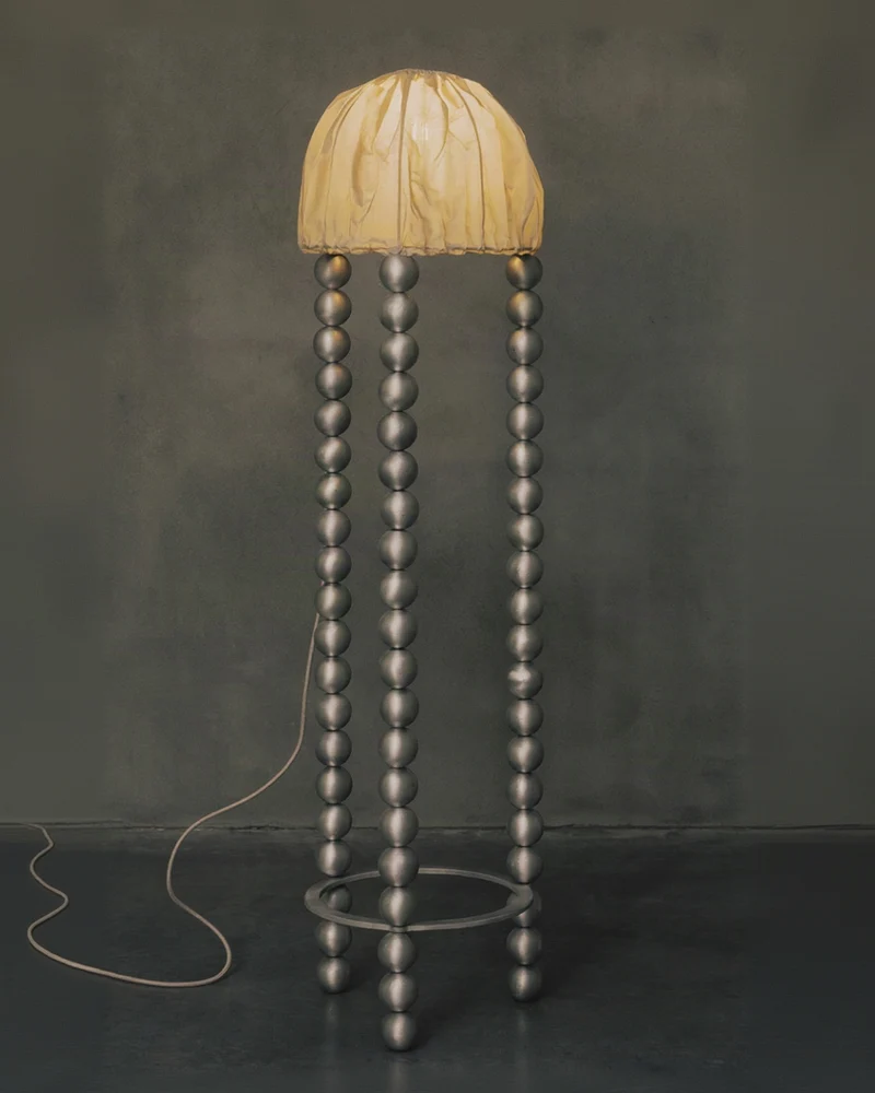 ALTER Floor Light | Aluminium Beeswax Linen