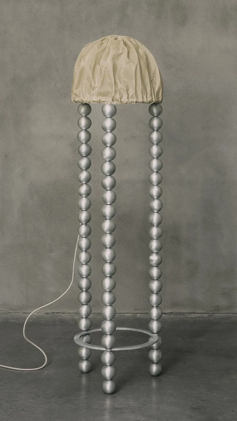 ALTER Floor Light | Aluminium Beeswax Linen