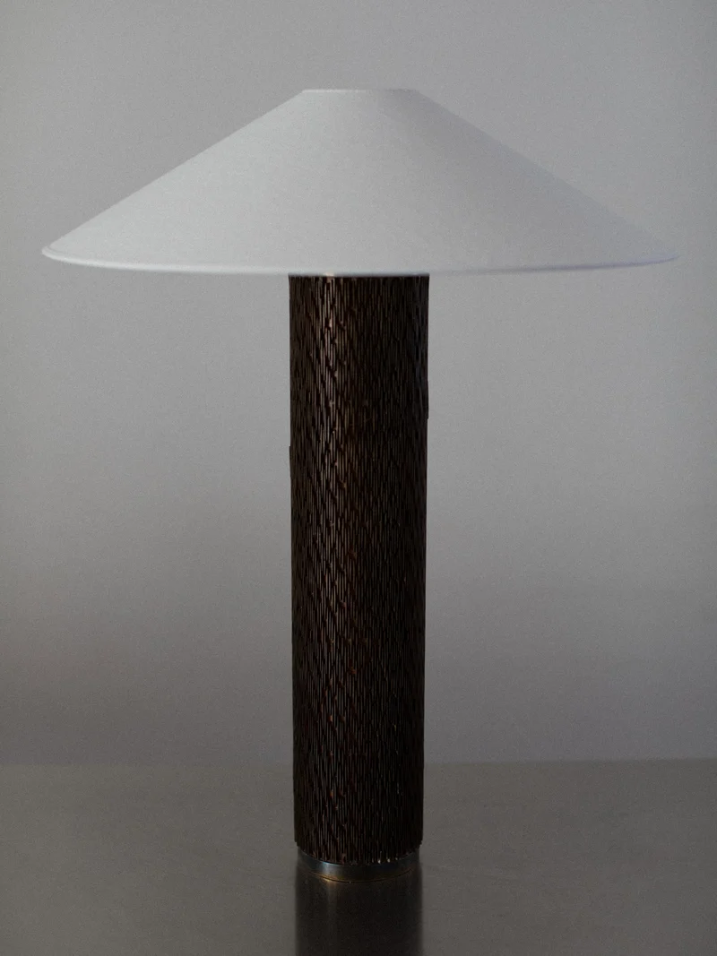 Vintage Brutalist Bronze Floor Lamp