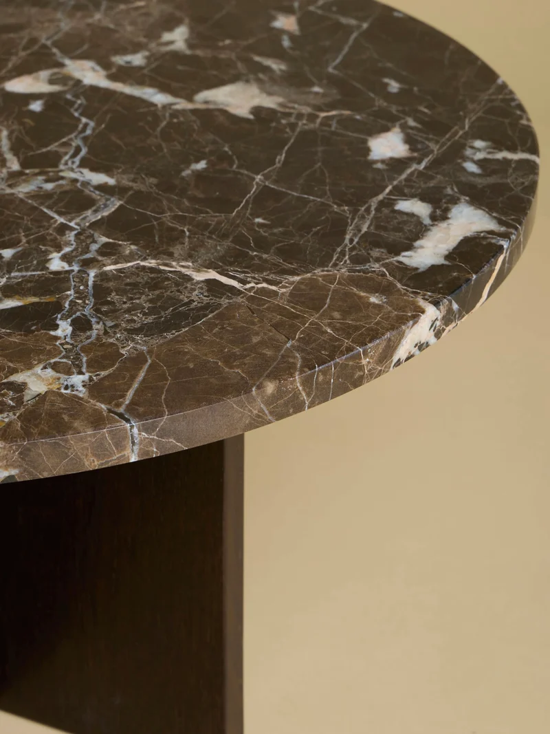 Round Marble and Oak Coffee Table - TINIAN Series