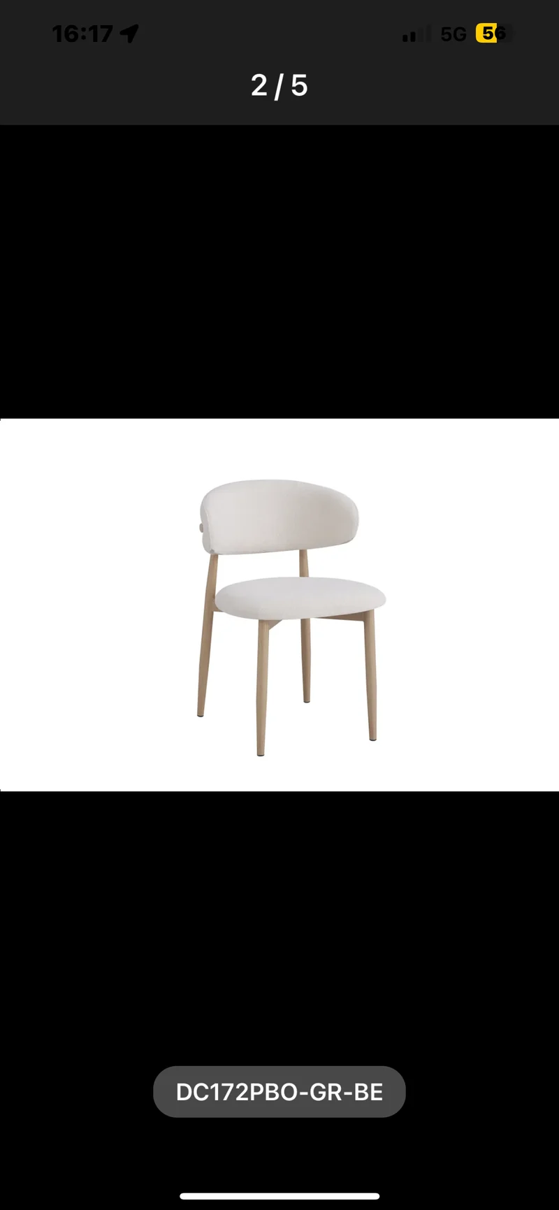 CHAISE LUCILE PIED EFFET BOIS GRAIN BEIGE
