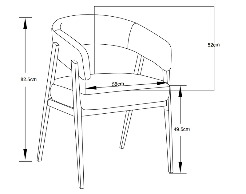 6 CHAISE ALICIA PIED EFFET CHENE ASSISES GRAIN MOKA