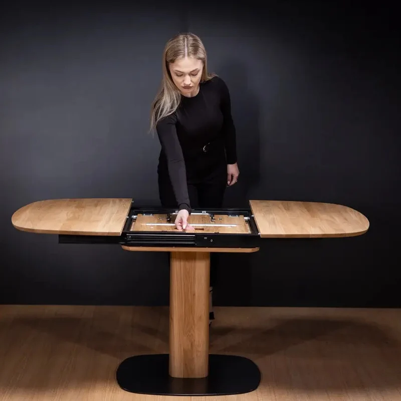 Table à manger extensible en chêne massif LUNA | VESKOR
