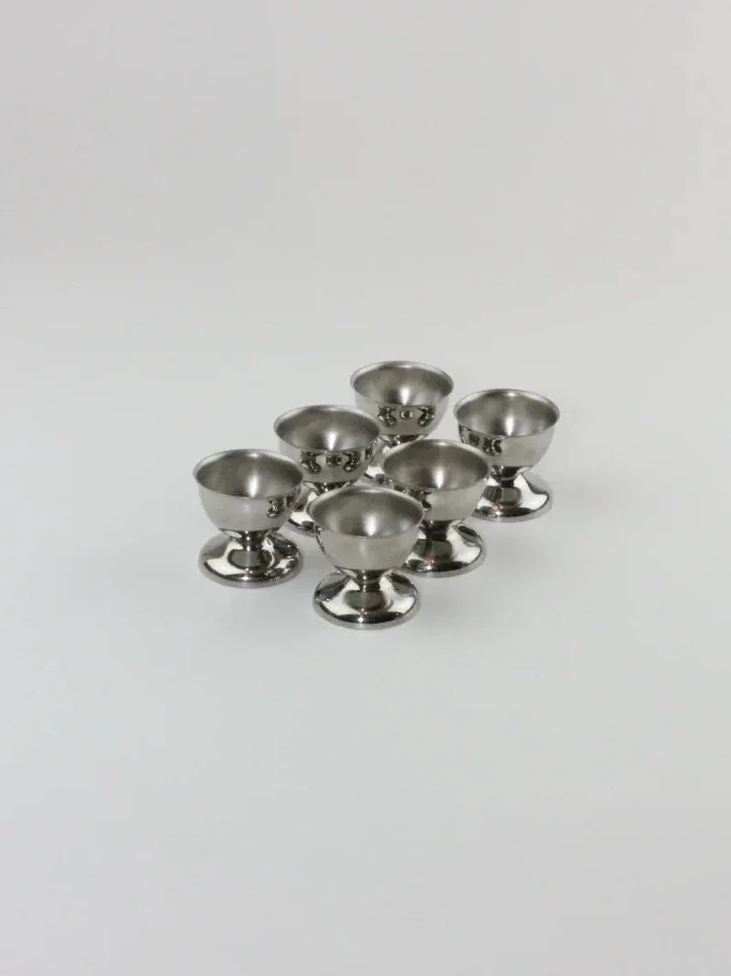 Six Inox Egg Cups