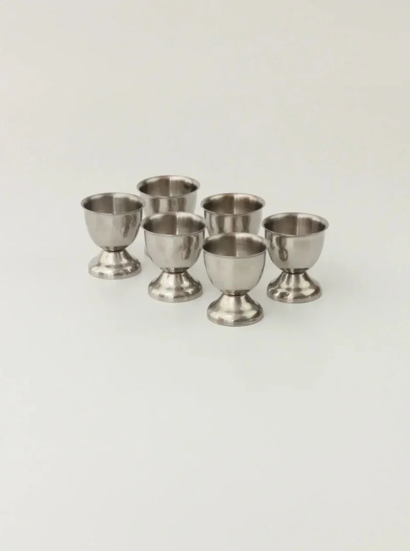 Set of Six Stainless Steel Egg Cups