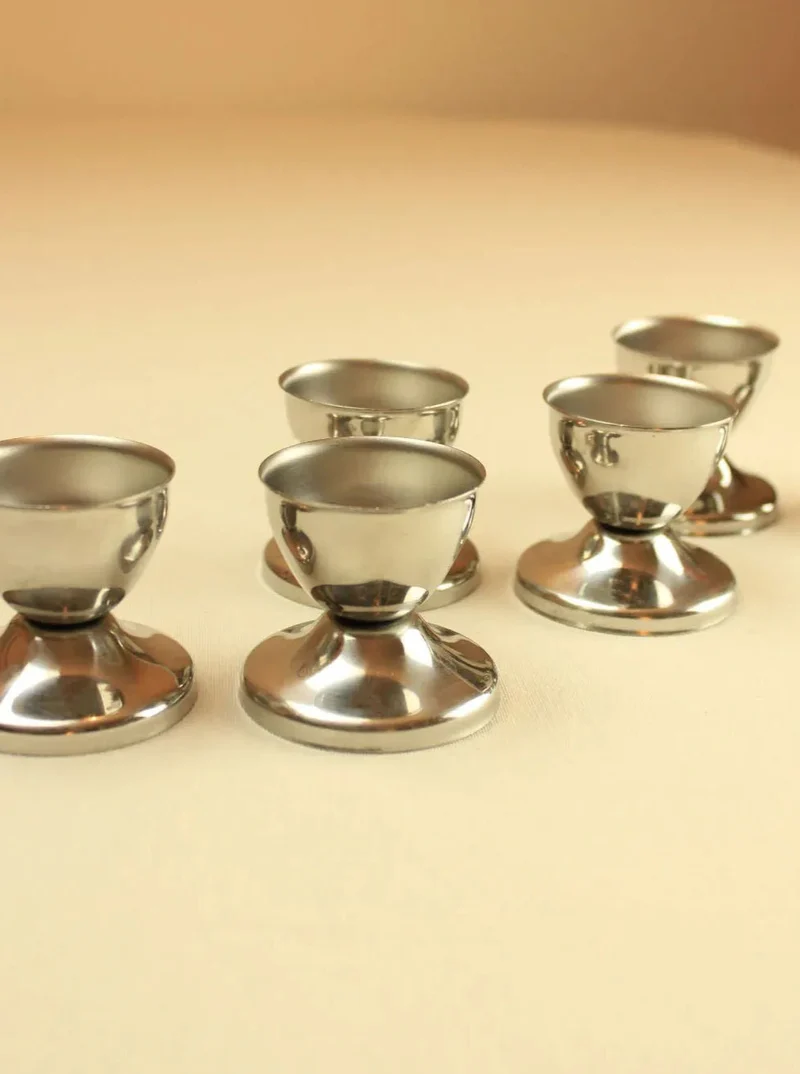 Set of Six Stainless Steel Egg Cups