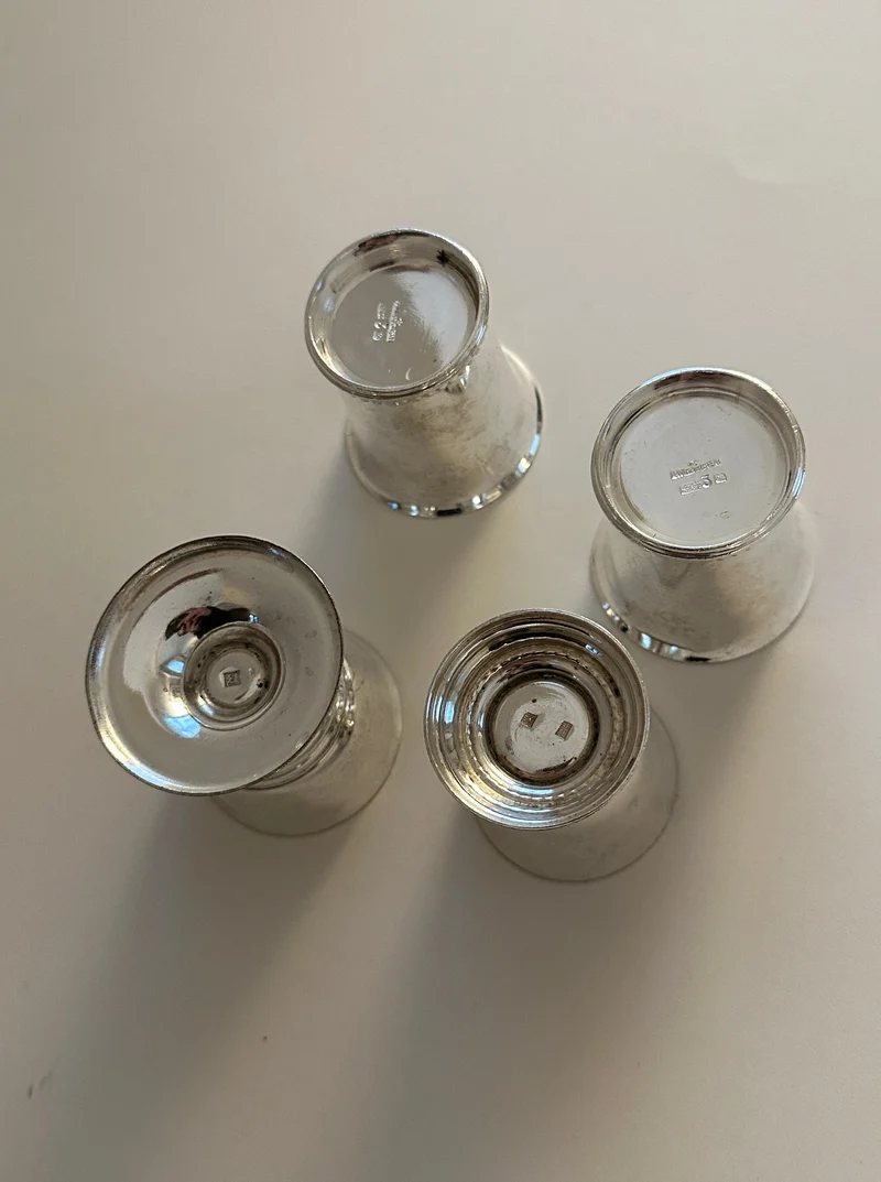 Set of Four Silver Plated Egg Cup