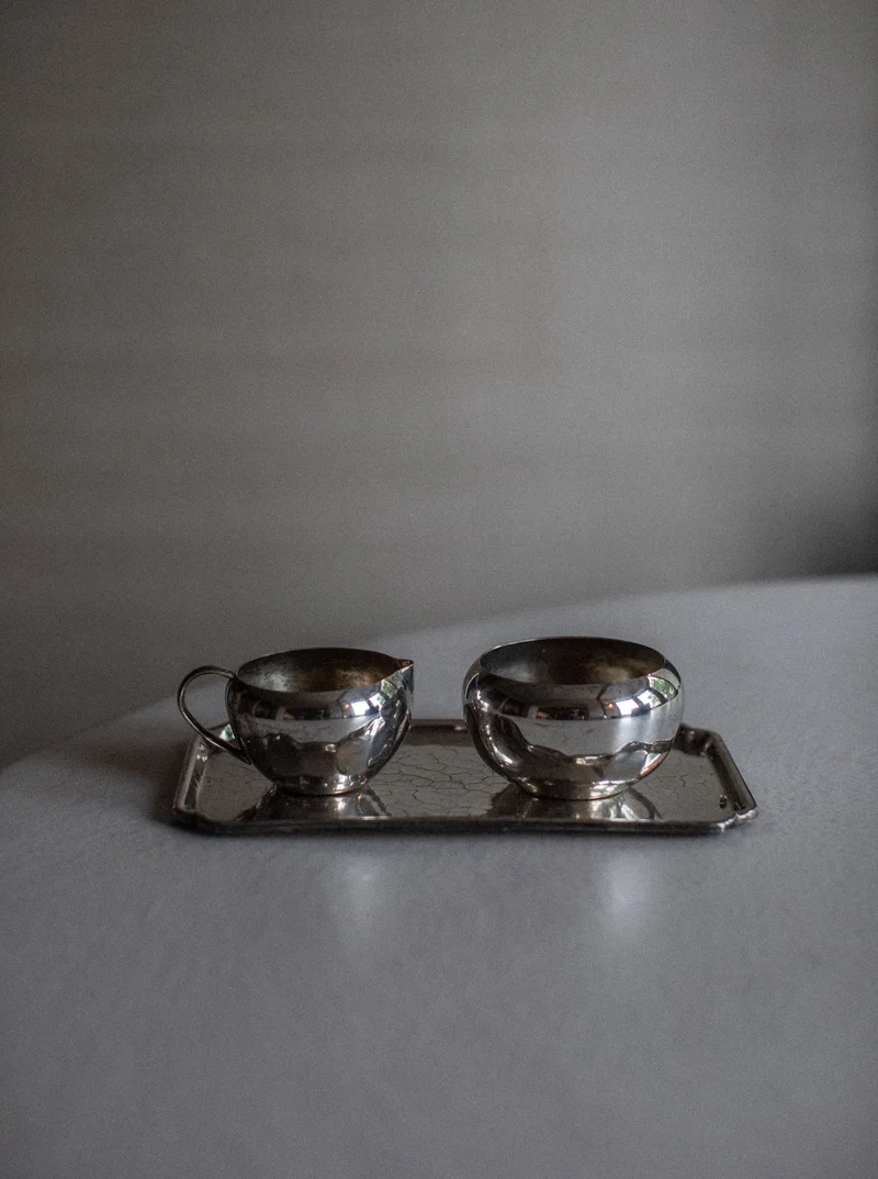 Art Deco Creamer & Sugar Bowl
