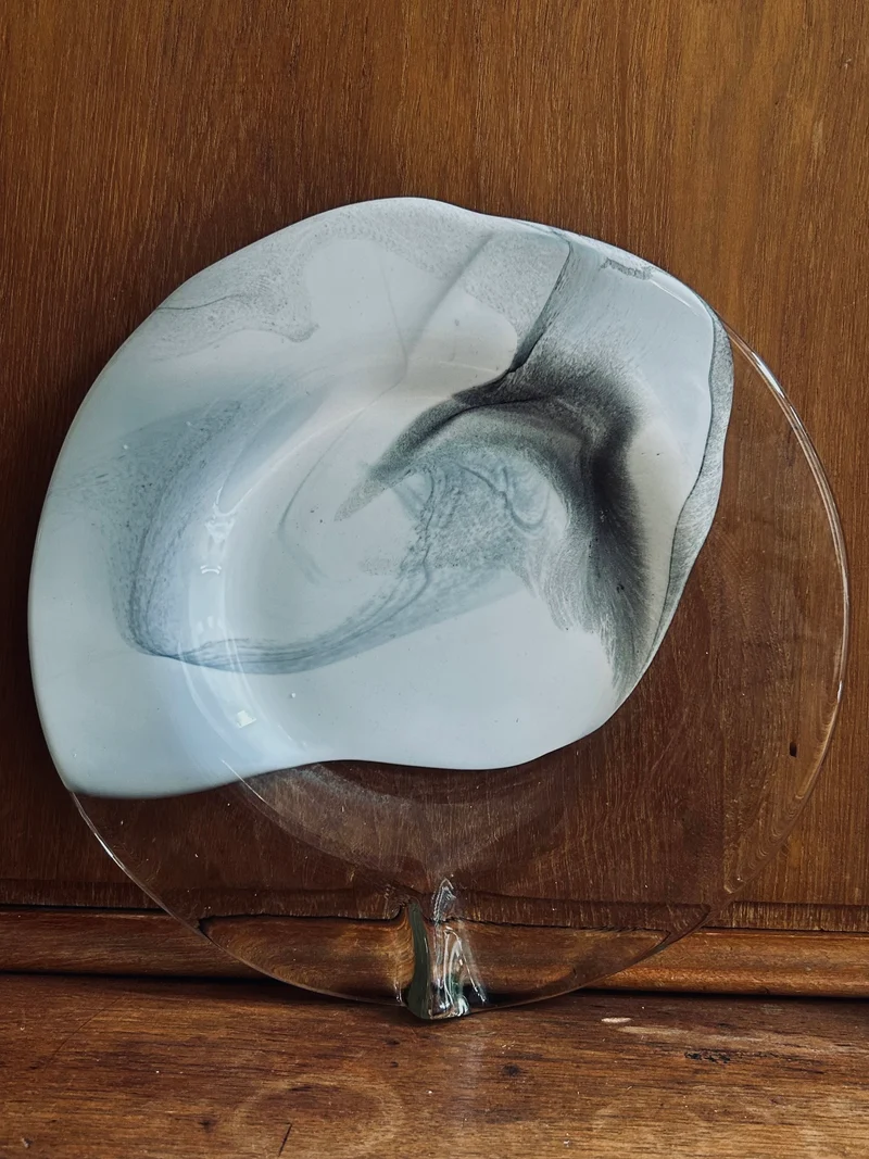 Vintage Glass Plate by Hans Jürgen Richartz