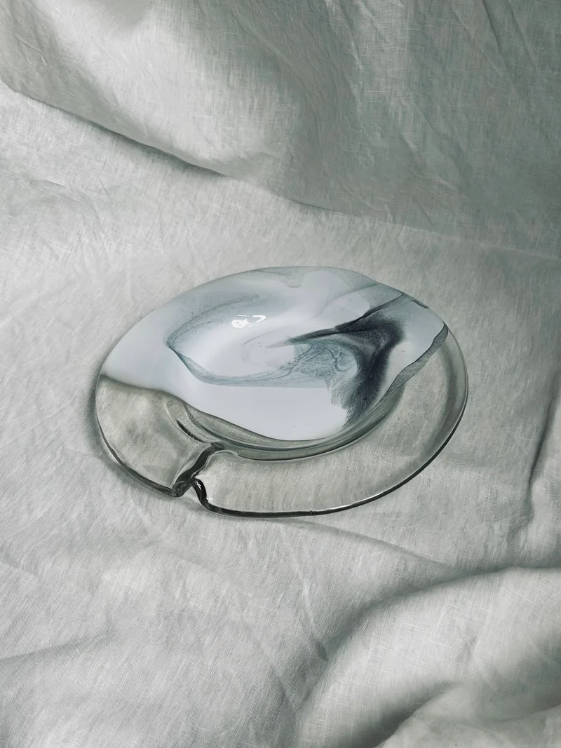 Vintage Glass Plate by Hans Jürgen Richartz