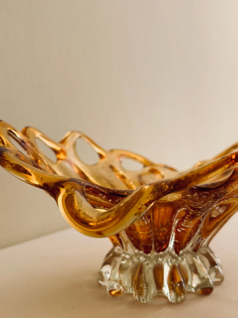Murano Glass Amber Bowl