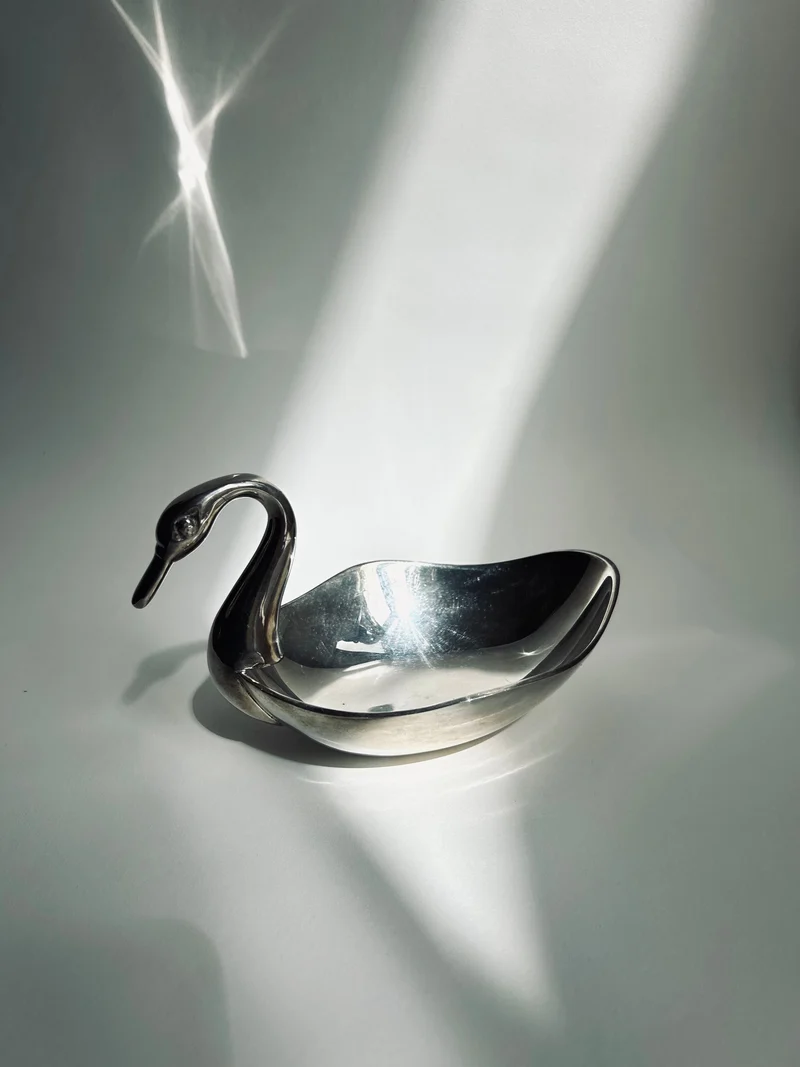 Silver Plated Swan Dish