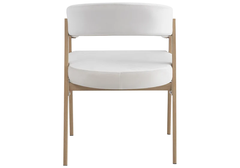Fauteuil de table velours beige chêne - Oslo x4