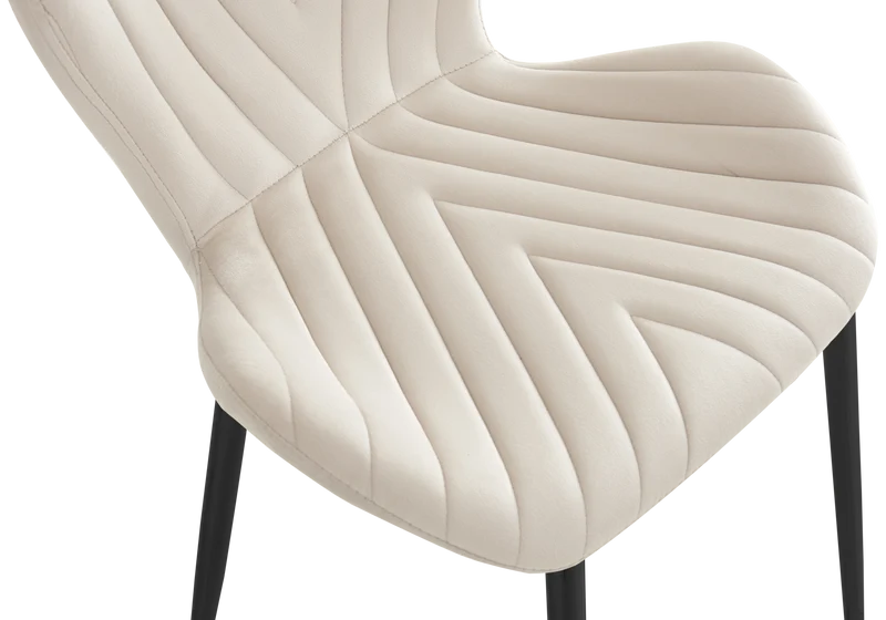 Chaise velours beige pieds noirs - Syra x4