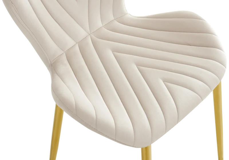 Chaise velours beige pieds dorés - Syra x4