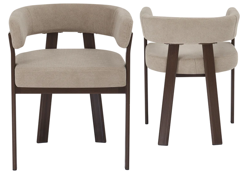 Ensemble table à manger ovale noyer et 4 chaises - Nael