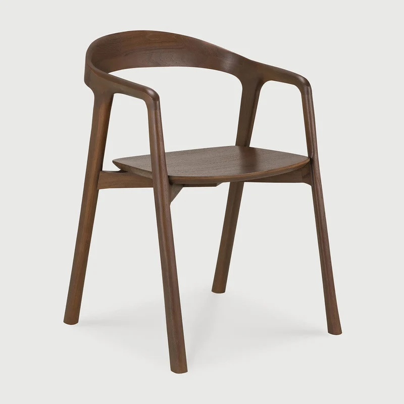 Ethnicraft - Bok Dining Chair Teak/Teak Brown(avec accoudoir)