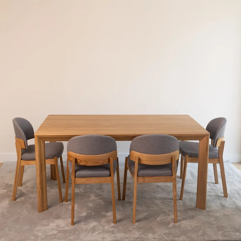 Table de salle à manger fixe en chêne massif DITA | VESKOR