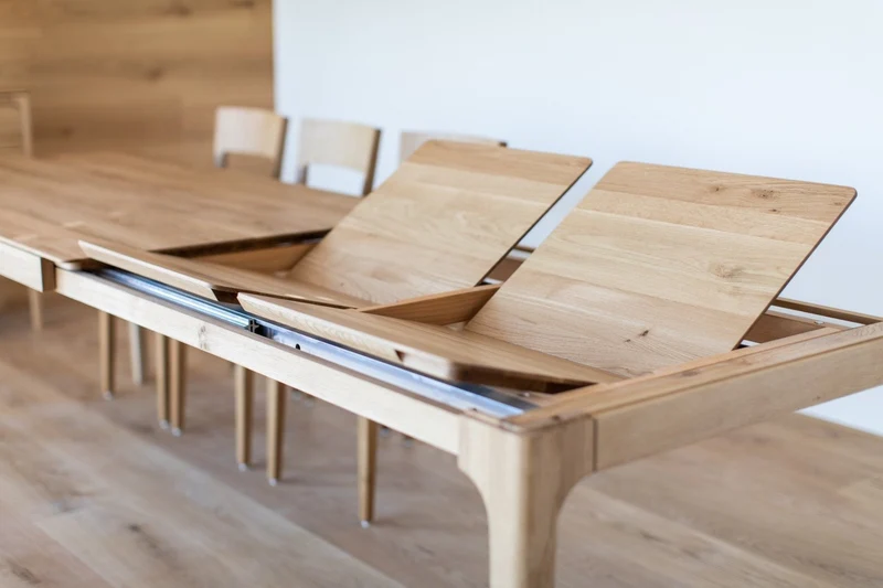Table de salle à manger à rallonges en chêne massif CREATIV | VESKOR