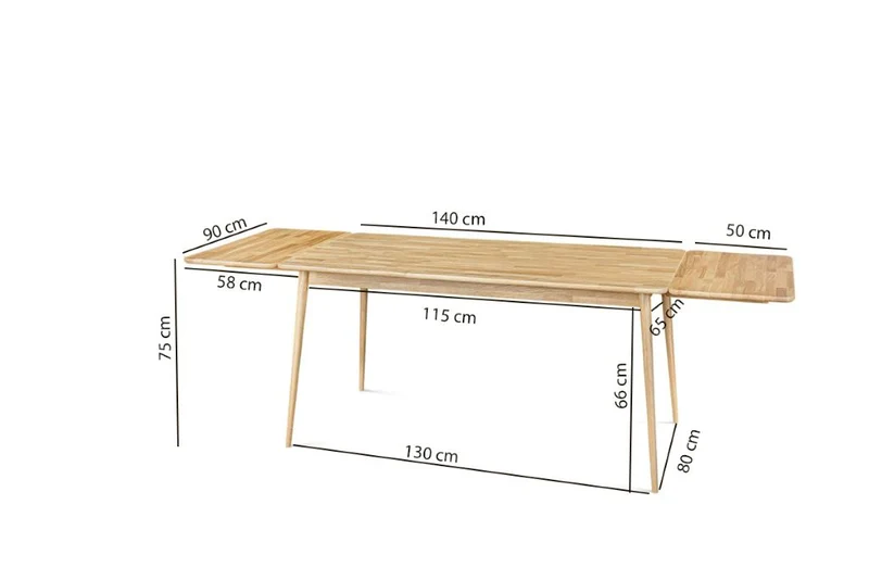 Table à manger extensible en chêne massif MALMO 2 | NordicStory