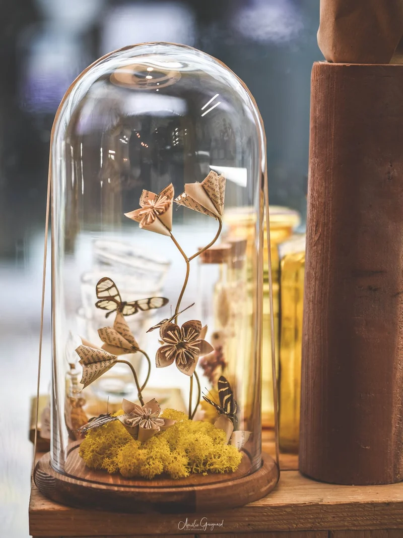 Cloche en verre décorative