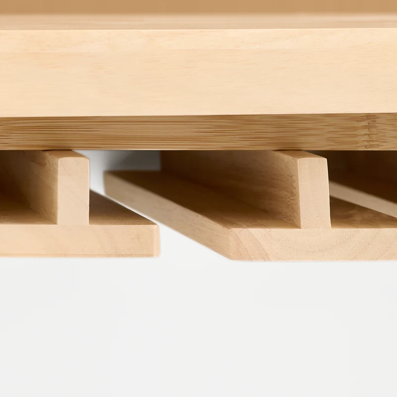 SoBuy FKW114-WN Îlot Central de Cuisine Buffet avec Plateau en Bois d'Hévéa, Porte-Bouteilles à 2 Niveaux